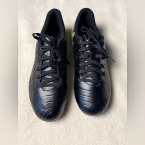 Nike Men's Black Athletic Soccer Shoes with Neon Accent